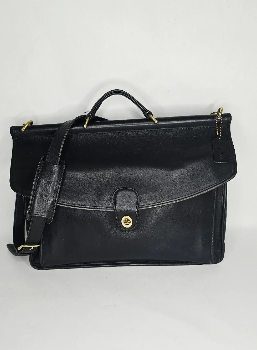 Coach Beekman 1990's Black Leather Briefcase